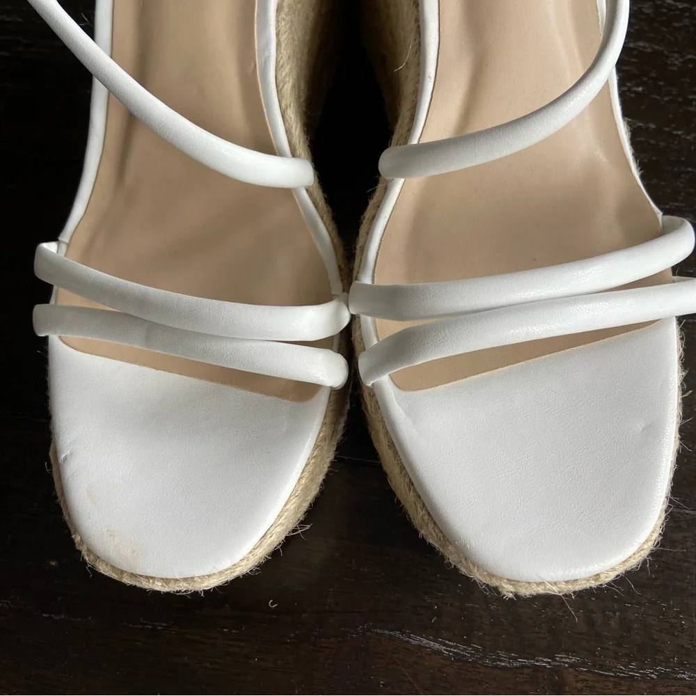 BP Cohan Platform‎ Espadrille Wedge Sandals White Summer Size 11M